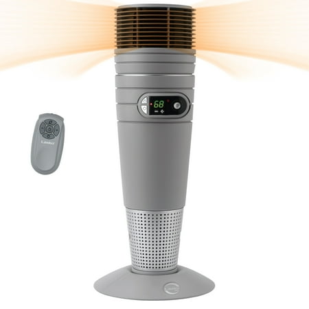 Lasko 25" 1500W Full Circle Electric Ceramic Oscillating Space Heater with Remote, Gray, 6462, New