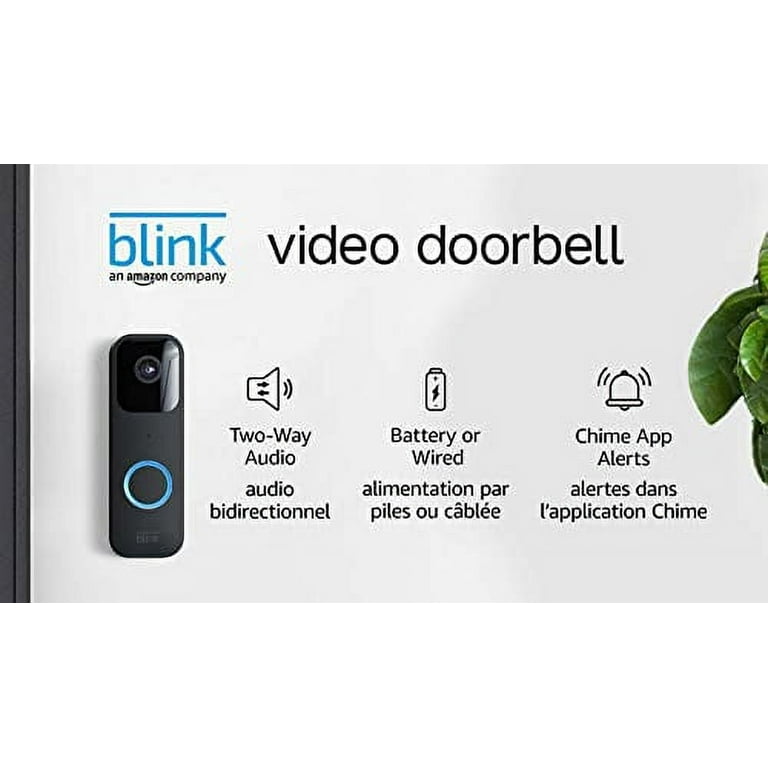 Blink Video Doorbell + Sync Module 2 | Two-Way Audio HD Video Motion and Chime App Alerts and Alexa Enabled Wired or Wire-Free (Black)