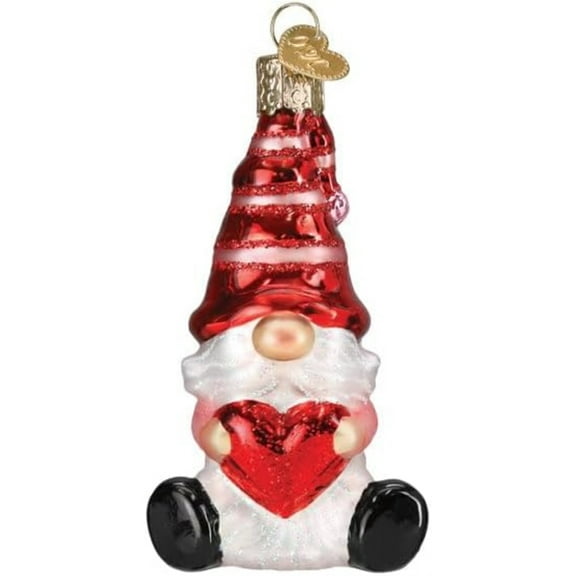 Old World Christmas Blown Glass Ornament for Christmas Tree, Valentine Gnome