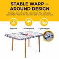 thumbnail image 4 of Independence Day Table Cloths for 4 Foot Rectangle Tables, American Flag Star Wooden Buffalo Check Patio Waterproof Elastic Fitted Tablecloths, Washable Rectangular Table Cover for Camping, 4 of 8