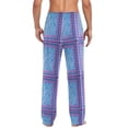 thumbnail image 2 of Blue Chevron Pattern Mens Pajama Pant Sleep and Lounge Bottons with Pockets, 2 of 7