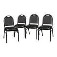 thumbnail image 2 of Flash Furniture HERCULES Series Vinyl/Metal Banquet Dome Back Stacking Chairs Black/Black 4 Pack, 2 of 12