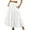 White, variant on MIUOWANP Casual Skirts for Women Tiered Elastic High Waist Midi Skirt Solid Color A-Line Skirt with Pockets Red XL