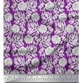 thumbnail image 1 of Soimoi Polyester Crepe Fabric Leaves & Floral Block Print Fabric by The Yard 52 Inch Wide, 1 of 3