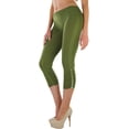 thumbnail image 5 of ToBeInStyle Women's Rhinestone Accent Ruched Capri Leggings, 5 of 6