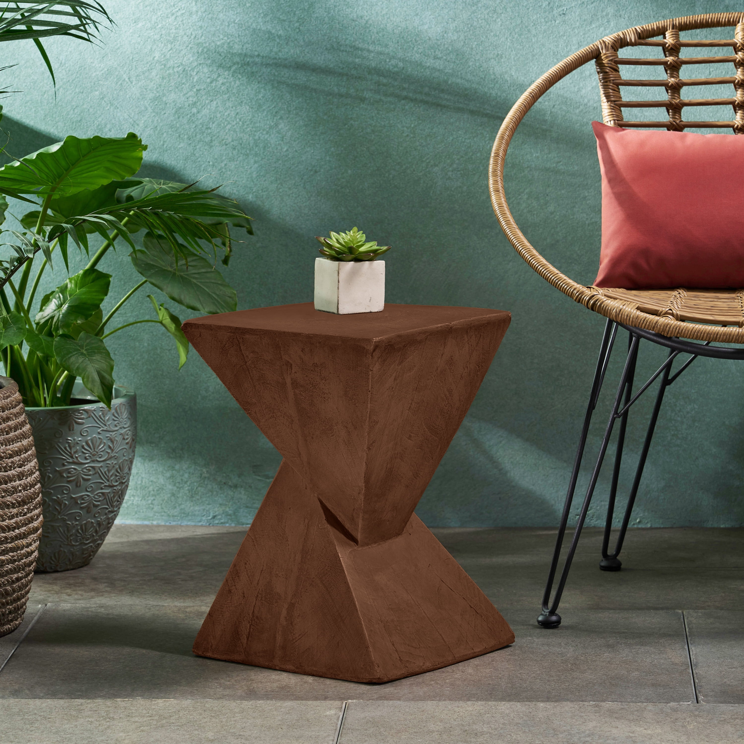 Side Table, End Table for Living Room Bedroom Office Patio, Dark Brown