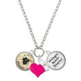 thumbnail image 1 of Delight Jewelry Silvertone Domed Music - Drums - Hot Pink Heart Nurse Strong Zoe Necklace, 1 of 4