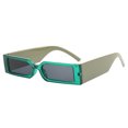 thumbnail image 2 of Qarigey Gafas de sol de lujo para mujer, gafas para hombre, gafas de protección con espejo, montura pequeña, gafas de hip hop, verde y gris Type3 NO3, 2 of 6