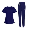 thumbnail image 2 of Uniforme de enfermería, traje para correr, elástico, cómodo, con varios bolsillos, parte superior y Yuyangstore Pantalones superiores, 2 of 8