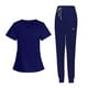 thumbnail image 2 of Enfermería Scrubs Uniforme Elástico Manga Corta Suave Cordón Pantalón Jogger Traje para Jinwen Pantalones superiores, 2 of 8