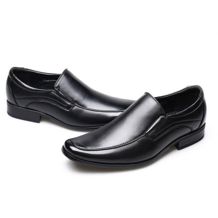 Dakaela Men s Slip on Dress Loafers Classic Leather Oxfords Formal Casual Business Work Shoes Black 12.5