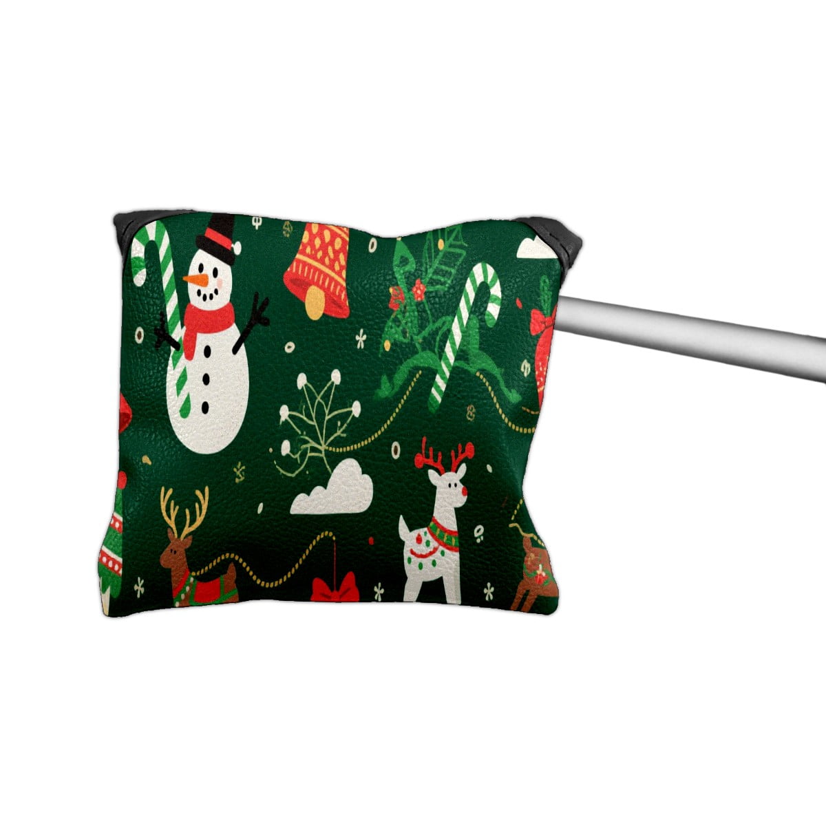 Golf Mallet Putter Cover Premium Leather Golf Putter Head Cover with Magnetic Closure, Golf Cover for Men and Women Christmas Snowman