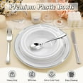 thumbnail image 3 of 100 Pack Disposable Soup Bowls with Silver Rim, 12oz Premium Heavy Duty Plastic Dinner Bowls for Party, Wedding and Holiday, 3 of 6