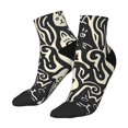 thumbnail image 3 of Salouo Abstract Cat Faces Pattern Pattern Unisex Middle Tube Socks,Middle-Finger Knee High Socks Over The Calf Tube Stocking Crew Stockings for Women and Men Tube Socks, 3 of 8