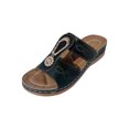 thumbnail image 2 of Zapatos de mujer Sandalias de tacón bajo de mujer con diamantes de imitación de color sólido Chanclas de moda Wmkox8yii  hj789, 2 of 5