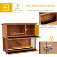 thumbnail image 4 of PawHut Wooden Rabbit Hutch with Trays, Ramp, Asphalt Roof, 4 of 10