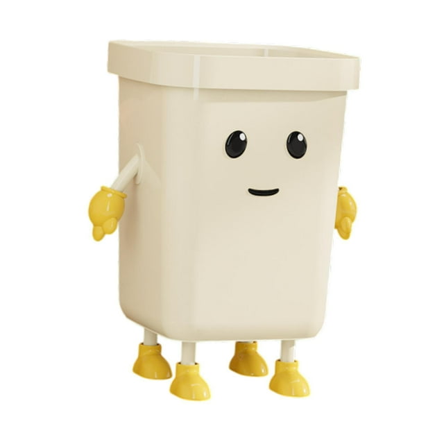 Basura de basura de basura basura de polvo robusto dibujos animados multifuncionales bucket de compost doméstico para el dormitorio de la oficina para De pie 12l