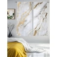 thumbnail image 3 of White Gold Marble Sheer Curtains 63 Inch Length 2 Panels Set, Abstract Simple Geometric Voile Window Treatment Rod Pocket Curtains Sheers Drapes for Bedroom/Living Room/Kitchen 52x"63"x2, 3 of 7