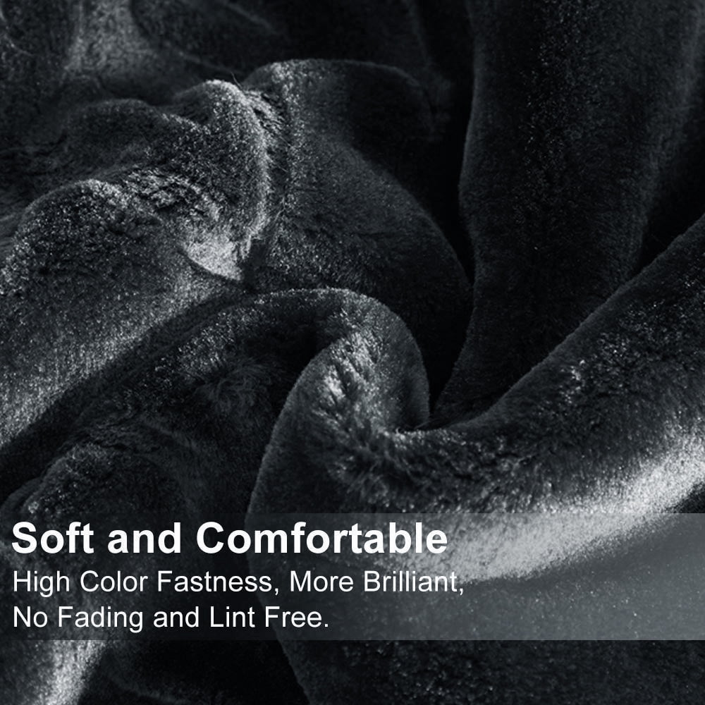 Heavy Thick Fleece Blanket King Size, 9lbs,1 Ply Silky Soft Warm Flower Embossed Raschel Winter Blanket, Minky Soft Plush Blanket for Sofa Bed, 85"x95", Dark Gray
