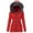 Red, variant on Yucgh Women's Casual Fashion Solid Color Long Sleeve Long Windproof Warm Plush Hooded Cotton Coat, Insulated and Soft Outerwear for Cold Weather, Functional Design,L