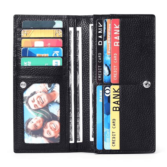 Sendefn Wallets for Women RFID Blocking Ultra Slim Real Leather Credit Card Holder Clutch