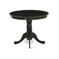 thumbnail image 3 of Pemberly Row Table à Manger Ronde Antique en Bois de Caoutchouc, Noir Brossé au Fil, 3 of 5