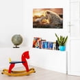 thumbnail image 3 of AIOE Christian Canvas Wall Art Lion of Judah Pictures Wall Decor Lion and Lamb Painting Artwork Christ Religious Home Decoration for Church Living Room Office Frame: 12x8in, 3 of 7