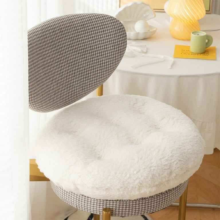 Round Chair Cushion Seat Pad Thicken Lamb Plush Fluffy Compatible