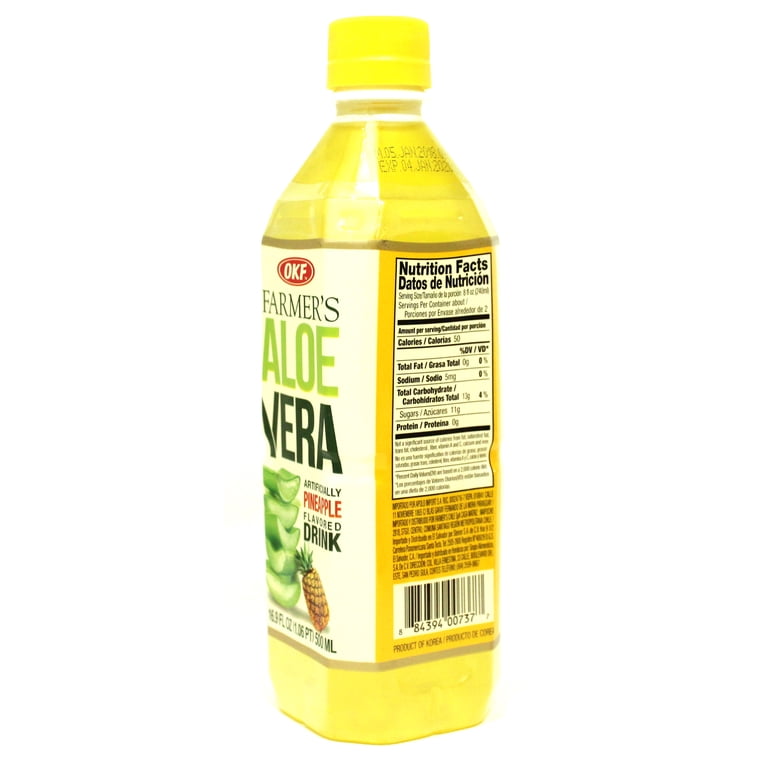 OKF, Aloe Vera Drink, 16.9 oz, Pineapple flavor, Pack of 12