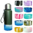 thumbnail image 4 of Tnobhg Bottle Bottom Sleeve Cover Non-Slip Contrast Color Flexible Wide Compatibility Good Protection Tumbler Water Bottle Silicone Boot Sleeve Household Supply, 4 of 8