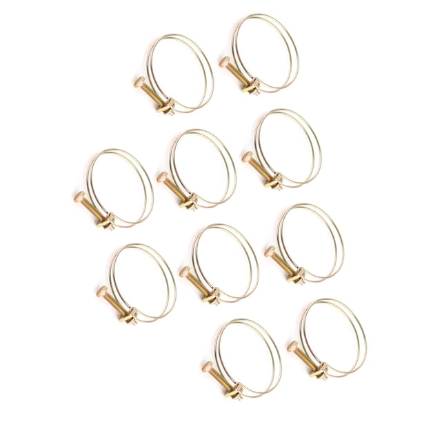 10 Uds Ajustable Doble Alambre Agua Espiga Para Manguera Abrazadera Tubo Clip Aro Sujetador De Plomería