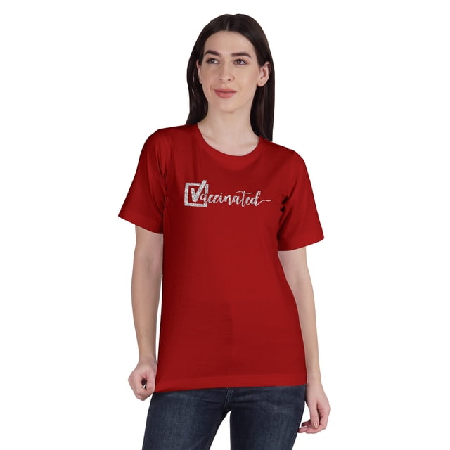 Inkmeso T-shirt Col Rond pro-Vaccin en Coton pour Femmes