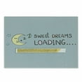 thumbnail image 1 of Saying Cutting Board, Dreams Loading Concept with Progress Bar Design and Funny Moon Asleep, Decorative Tempered Glass Cutting and Serving Board, Small Size, Multicolor, by Ambesonne, 1 of 1