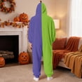 thumbnail image 6 of Basysin Halloween Pajamas Split Color Hooded Onesie Pajamas Soft Unisex Long Sleeve Jumpsuit Comfortable Cosplay Costume For Men And Women Halloween Costume Sleepwear, 6 of 8
