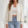 thumbnail image 2 of WRKEKC Cardigan Sweaters for Women Solid Color Long Sleeve V-Neck Button Front Loose Fit Knit Cardigan with Pockets, 2 of 9
