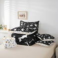 thumbnail image 5 of Feelyou Skeleton Skull Bedding Comforter Set 7pcs, Spooky Pumpkin Ghost King Bedding Sets, Gothic Halloween Theme Reversible Bed Sheets, Lightweight Room Decor, 5 of 7