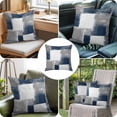 thumbnail image 6 of Navy Grey Abstract Art Throw Pillow Cover White Graffiti Retro Gradient Cotton Linen Cushion Cover Throw Pillow Case with Invisible Zipper for Couch Sofa Bed Chair Car 26x26 Inch, 6 of 9