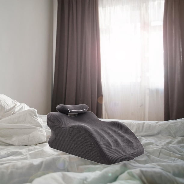 Almohada boca abajo con soporte para el cuello, almohada de espuma viscoelástica, almohada para las piernas, base antideslizante, almohada en cuña, Gris oscuro