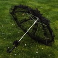 thumbnail image 2 of Wxqbjtam Handmade Lace Umbrella Vintage Bridal Wedding Romantic Wedding Parasol for Party Black, 2 of 6