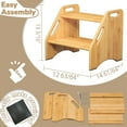 thumbnail image 5 of Jouetondream Two Step Stools, Bamboo Step Stool for kids, Non-Slip Toddler Stool with Handles for Bathroom, Bedside, kitchen, Living room, Natural, 5 of 8