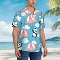 thumbnail image 5 of Daiia Panda Flying in the Sky Hawaiian Shirt for Men Gentle Cotton Regular Short Sleeve Casual-Medium, 5 of 9