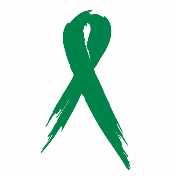 2x Two Liver Cancer Awareness Ribbon Car Vinyl Decal Sticker 3" x 5" Green