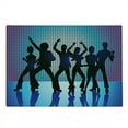 thumbnail image 2 of 70s Party Cutting Board, Silhouettes of Couples Dancing in Night Club Energetic Classic Art Print, Decorative Tempered Glass Cutting and Serving Board, Large Size, Aqua Black Purple, by Ambesonne, 2 of 5