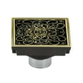 thumbnail image 2 of Kingston Brass Watercourse Scroll 4" Square Grid Shower Drain Brushed Nickel Brushed, 2 of 5