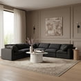 thumbnail image 2 of Meridian Furniture Indulge 193.5" Fabric L-Shaped Modular Sectional in Black, 2 of 10