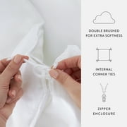 Noble Linens 2-Piece White Duvet Cover Set, Twin/Twin XL