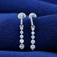 thumbnail image 4 of Dazzlingrock Collection Round White Diamond Assending Order Dangling Drop Pushback Earrings for Women (0.56 ctw, Color I-J, Clarity I1-I2) in 14K White Gold, 4 of 6