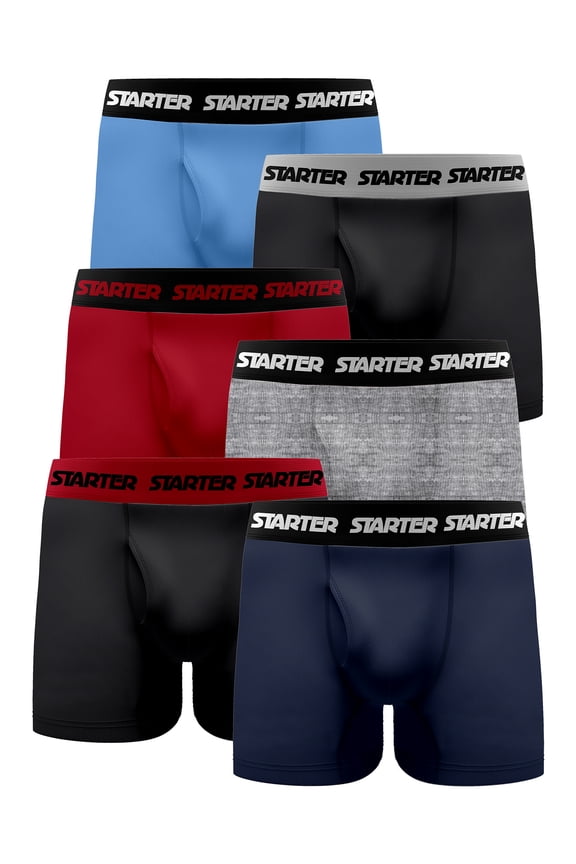 Men's and Big Mens Stretch Cotton Boxer Briefs, 6-Pack, Sizes S-5X
