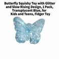 thumbnail image 2 of Butterfly Squishy Toy with Glitter and Slow Rising Design, 1 Pack, Translucent Blue, Squeeze Toy, 2 of 3