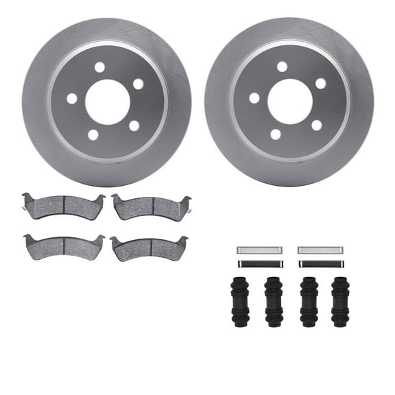 Dynamic Friction Company Rear Geospec Brake Rotors with Heavy Duty Brake Pads includes Hardware 4212-42075